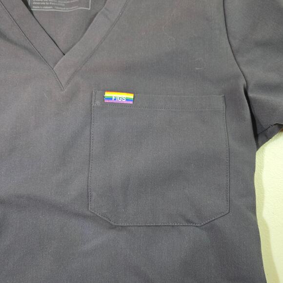 Figs Catarina One-Pocket Medical Scrub Top‎ in Charcoal PrideWomen's Size XXS - Picture 2 of 5
